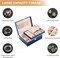 Jewelry Organizer Box PU Leather Jewelry Box for Girls Womens Earring Organizer Boxes 2 Layer Large Jewelry Storage Case Removable Tray for Necklace Earring Ring with Polishing Cloth and Jewelry Bags